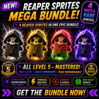 ALL Mastered Grim Reaper Sprites Bundle - Gold, Gummy & Galaxy with Base!! ALL Level 5