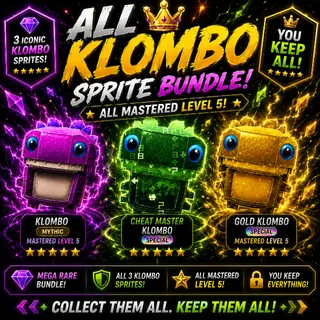 ALL 3 KLOMBO SPRITES — MASTERED LEVEL 5 | YOU KEEP ALL! 