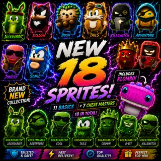 All New Sprites - 18 Sprites (Includes Klombo and Cheat Master Sprites)