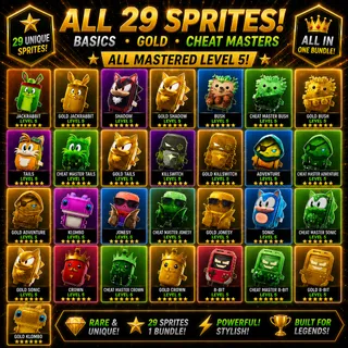 All 29 New Sprites Mastered level 5 (You Keep All) - Basics, Cheat Master and Gold Sprites!
