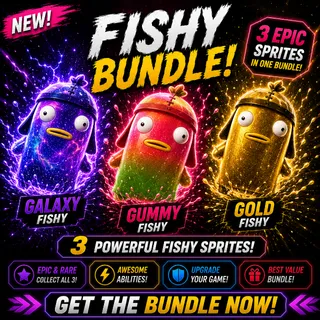 All Fishy Sprites (Galaxy, Gummy and Gold) - NEW