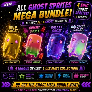 All Ghost Sprites Bundle - Gold, Gummy, Galaxy & Holofoil Ghost!! NEW