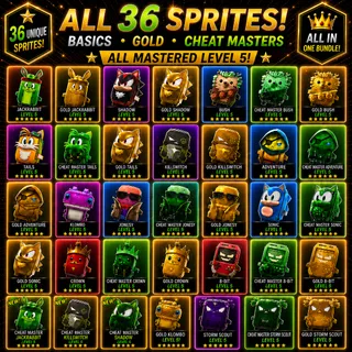 ALL 36 SPRITES Fortnite — MASTERED LEVEL 5 Sprites!