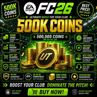 EA FC 26 Coins 500,000!! (Via Transfer Market)
