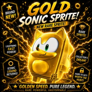 Gold Sonic Sprite - New Sprite (Rare)