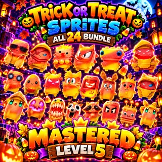 Mastered All New Trick or Treat Sprites Bundle - 24 Sprites All Level 5!