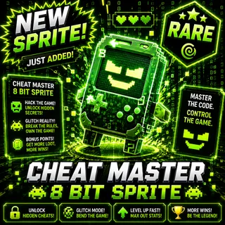 Cheat Master 8- Bit Sprite - New Sprite (Rare)