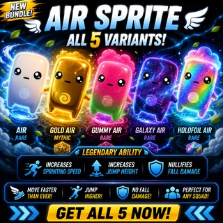 Mastered AIR Sprite Fortnite Bundle - Gold, Gummy, Galaxy and Holofoil Air