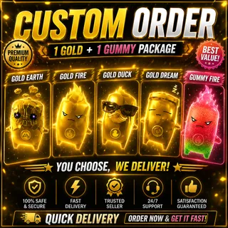 Custom order Gummy + Gold Sprite!