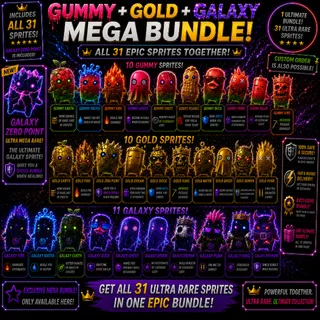 All Sprites - All Galaxy Sprites (with Galaxy Zero) + All Gummies Sprite + All Gold Sprites Fortnite (Massive Bundle)