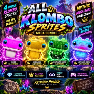 Mastered Klombo Sprites Bundle - Basic, Gold, Cheat Master and Loot Hacker Klombo!