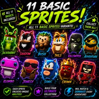 All New Basic Sprite Bundle - 11 Sprites! (Rare)