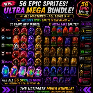 All Mastered Sprites Bundle (56 Mastered Sprites) - Gold, Gummy, Galaxy, Holofoil Sprites Bundle - ALL Level 5