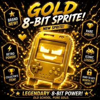 Gold 8- Bit Sprite - New Sprite (Rare)