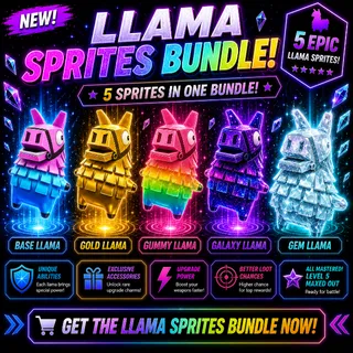 Mastered All New Llama Sprite Bundle - Base, Gold, Gummy, Galaxy and Gem Llama!