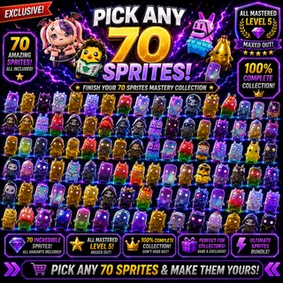 70 Mastered Sprites - Choose any 70! 