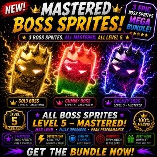 All Mastered Boss Sprites Fortnite (Gold Boss, Gummy Boss and Galaxy Boss)