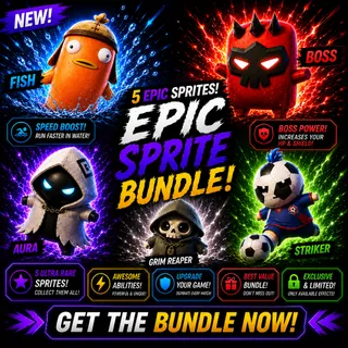 5 New Sprites - Grim Reaper Sprite, Aura Sprite, Fishy Sprite, Boss Sprite and Football Sprite