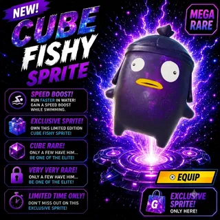 Mastered Cube Fishy Sprite Fortnite - NEW (Rare)