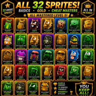 ALL 32 SPRITES Fortnite — MASTERED LEVEL 5! (You keep all)