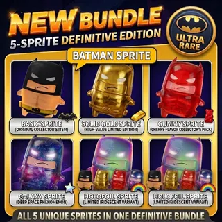 All Batman Sprites Bundle (Gold, Gummy, Galaxy, Holofoil) + Base 
