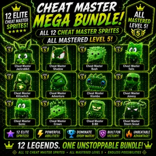 ALL 12 CHEAT MASTER SPRITES Bundle — ALL MASTERED LEVEL 5! 