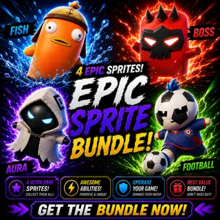 4 New Sprites - Aura Sprite, Fishy Sprite, Boss Sprite and Football Sprite