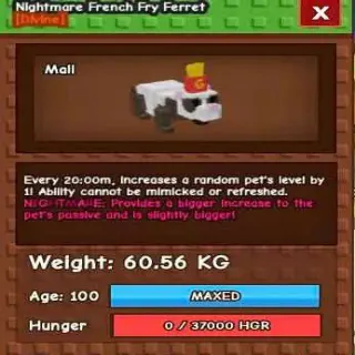 NIGHTMARE FERRET 60KG