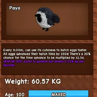 VENOM BIRB 60KG - GROW A GARDEN