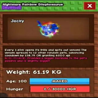 RB HATCH DILO 61KG - GROW A GARDEN