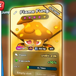 GOLDEN GALAXY FLAME FUNGI (SERIAL #1)       TAP SIMULATOR REBORN
