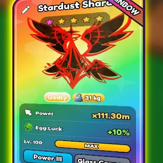 10x RAINBOW STAR DUST (GODLY) (100M TAP POWER) FAST DELIVERY 🚚 1-2MIN TAP SIMULATOR REBORN