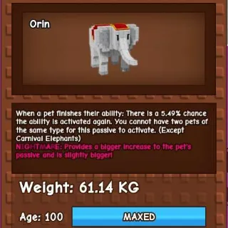 NIGHTMARE CARNIVAL ELEPHANT 60KG - GROW A GARDE