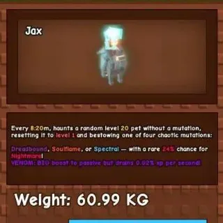 VENOM GHOSTLY HEADLESS HORSEMAN 60KG - GROW A GARDEN