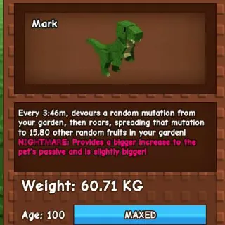 NIGHTMARE T-REX 60KG - GROW A GARDDN