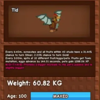 NIGHTMARE COCKATRICE 60KG - GROW A GARDEN