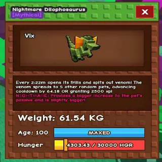 NIGHTMARE DILO 61KG (GAG)