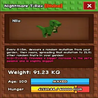 GODLY T-REX 91KG - GROW A GARDEN