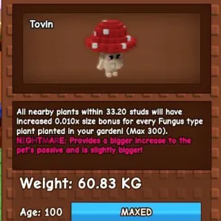 6X NIGHTMARE SHROOMIE 60KG - GROW A GARDEN