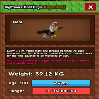 NIGHTMARE BALD EAGLE 39KG