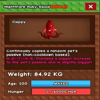 TITANIC NIGHTMARE RUBY SQUID 80KG - GROW A GARDEN