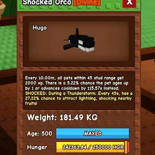 ORCA MAX AGE - GROW A GARDEN