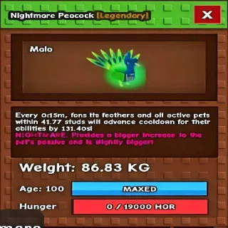 TITANIC PEACOCK 80KG+