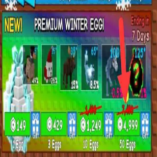 50X PREMIUM WINTER EGG - GROW A GARDEN