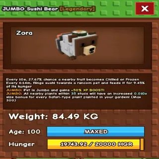 TITANIC SUSHI BEAR 80KG - GROW A GARDEN