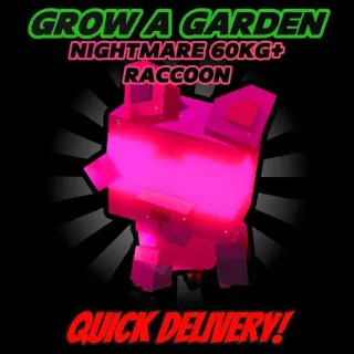 2X NIGHTMARE RACCOON 60KG - GROW A GARDEN