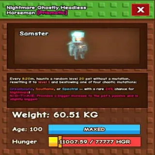 GHOSTLY HEADLESS HORSEMAN 60KG