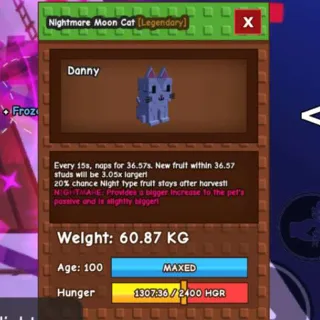 NIGHTMARE MOONCAT 60KG - GROW A GARDEN