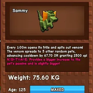 NIGHTMARE DILO 75KG AGE 125 - GROW A GARDEN