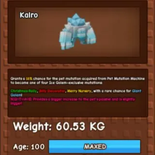 MEGA FESTIVE GOLEM 60KG - GROW A GARDEN